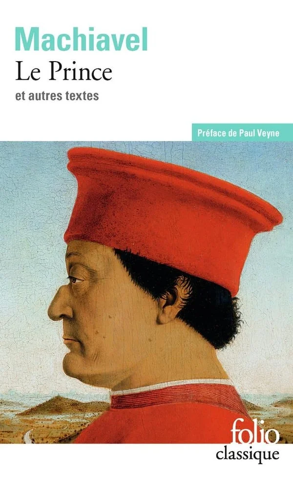 couverture du livre le prince de machiavel avec un portrait d'homme de profil portant un bonnet rouge